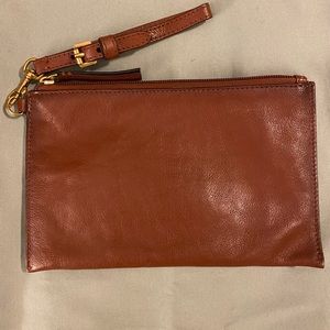 FRYE Brown Leather Wristlet clutch